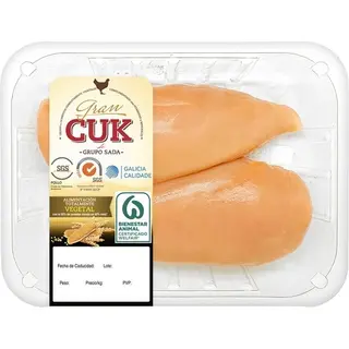Gran Cuk Pechuga De Pollo Certificado Criado Con Alimentación Vegetal Peso Aproximado Bandeja 450 G