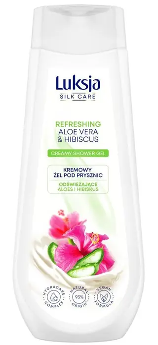 Luksja Silk Care Kremowy żel pod prysznic odświeżające aloes i hibiskus 500 ml