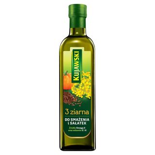 Kujawski 3 ziarna Olej rzepakowy z olejami z lnu i pestek dyni 750 ml
