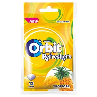 Orbit Refreshers Tropical Bezcukrowa guma do żucia (12 szt.) 26 g