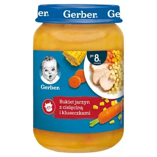 Gerber kašica povrće, teletina i rezanci 190g ,A085539