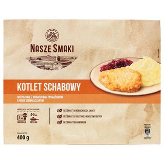 Nasze Smaki Kotlet schabowy wieprzowy z buraczkami zasmażanymi i puree ziemniaczanym 400g