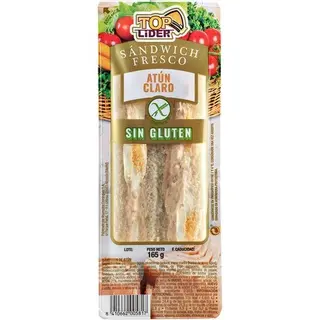 Toplider Toplider Sandwich De Atún Claro Sin Gluten Unidad 165 G