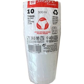Gabbiano Vasos Reusables Transparentes Paquete 10 Unidades