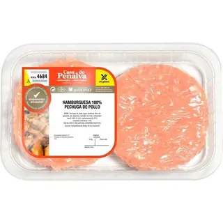 Casa De Penalva Casa De Penalva Burger Meat De Pollo 100% Pechuga Sin Gluten Y Sin Lactosa 4 Unidades Bandeja 370 G