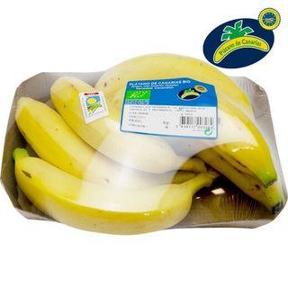Fruteria Plátano De Canarias Igp Ecológico Bandeja 800 G Peso Aproximado