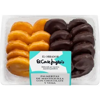 El_Obrador_El_Corte_Ingles El Obrador El Corte Ingles Palmeritas De Mantequilla Surtidas Yema Y Chocolate 10 Unidades Bandeja 190 G