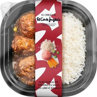 El_Obrador_El_Corte_Ingles El Obrador El Corte Ingles Albóndigas De Ternera En Salsa Con Arroz Basmati Envase 300 G