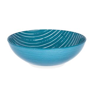 Insalatiera Blu Righe Bianche Porcellana - Mix E Match