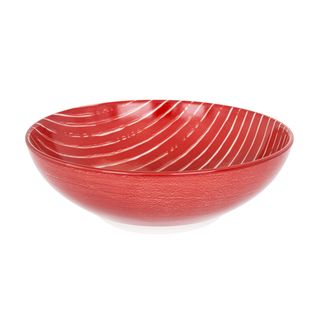 Insalatiera Rossa Righe Bianche Porcellana - Mix E Match