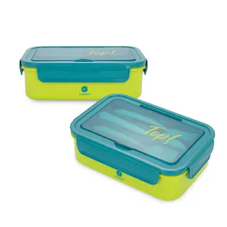 Porta Pranzo Con Divisori E Posate - Scritta Top