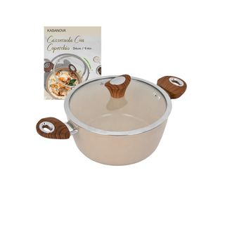 Casseruola 24 Cm Coperchio Taupe - New Ceramic