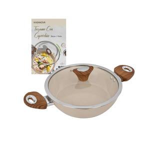 Tegame 24 Cm Coperchio Taupe - New Ceramic