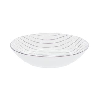 Piatto Fondo Bianco Righe Grigie Porcellana - Mix E Match