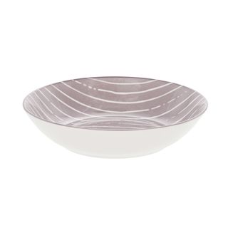 Piatto Fondo Grigio Righe Bianche Porcellana - Mix E Match