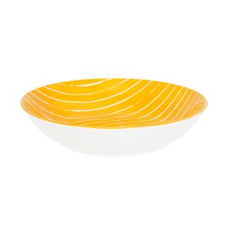 Piatto Fondo Giallo Righe Bianche Porcellana - Mix E Match
