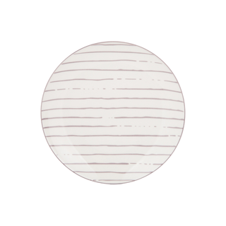 Piatto Frutta Bianco Righe Grigie Porcellana - Mix E Match