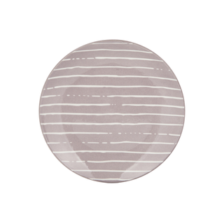 Piatto Frutta Grigio Righe Bianche Porcellana - Mix E Match