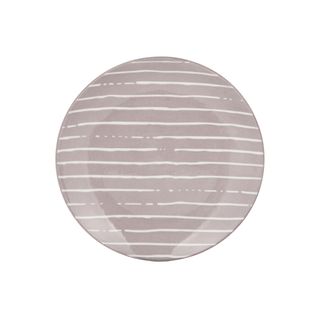 Piatto Frutta Grigio Righe Bianche Porcellana - Mix E Match