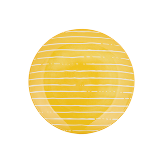 Piatto Frutta Giallo Righe Bianche Porcellana - Mix E Match