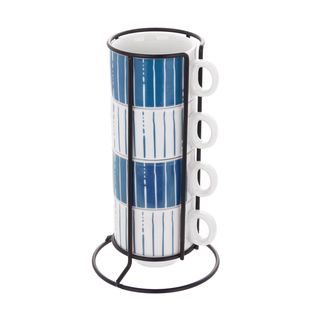 Set 4 Tazzine Caffè Mix E Match Blu - Con Stand