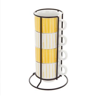 Set 4 Tazzine Caffè Mix E Match Giallo - Con Stand