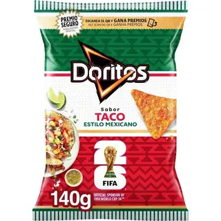 Snack Sabor Taco Estilo Mexicano Doritos, Bolsa 140 G