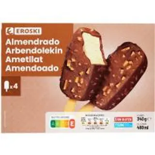 Helado Almendrado Eroski, Pack 4X120 Ml