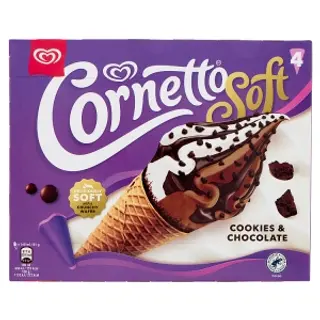 Algida Cornetto Soft Cookies & Chocolate 4 Pezzi 324 Gr