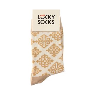 Носки Lucky Socks женские орнамент бежевый