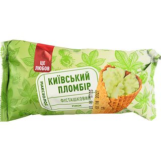 Морозиво КП 110г пломбір фісташка цукровий ріжок