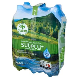 Carrefour Extra Sudety+ Naturalna woda mineralna lekko gazowana 6 x 1,5 l