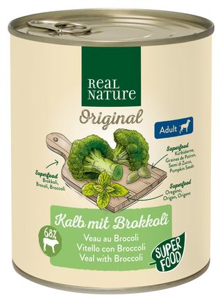 Zestaw promocyjny 6 szt. - 30% Real Nature cielęcina brokuł 800g