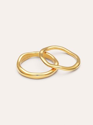 Pack 2 Anillos Nea Acero Baño Oro - 10