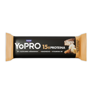 Yopro barrita de proteína sabor plátano y mantequilla de cacahuete 45g