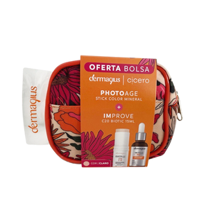 Dermagius Cicero Promo Stick Photoage Color SPF50+ Médio 16g+ Sérum Improve C20 Biotic 15ml+Bolsa