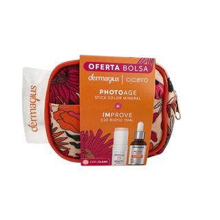 Dermagius Cicero Promo Stick Photoage Color SPF50+ Médio 16g+ Sérum Improve C20 Biotic 15ml+Bolsa