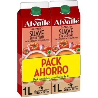 Gazpacho Suave Alvalle, Pack 2X1 Litro (10910024)