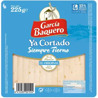 Queso Tierno Ya Cortado García Baquero, Cuña 225 Gr. (12313656)