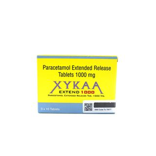 XYKAA EXTEND 1000 Paracetamol Tablets, 3x30 Tablets