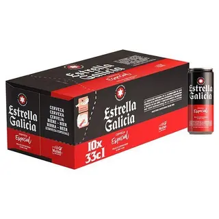 Cerveza Especial Estrella Galicia Pack Lata 10x33 Cl. (5594999)