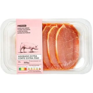 Filetes De Lomo Adobado De Cerdo Extrafino Eroski, Bandeja 300 Gr. (14085807)