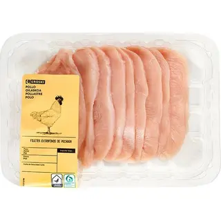 Filetes Extrafinos De Pechuga De Pollo Eroski, Bandeja 320 G (14894570)