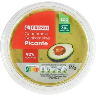 Guacamole Picante Eroski, Tarrina 500 Gr. (24929226)