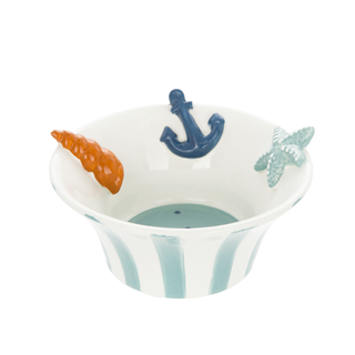 Ciotola 17,3 Cm Decori Mare - Ceramica Azzurra