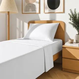 Completo Letto Singolo Cotone Bianco - Nicoletta