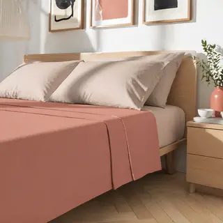 Completo Letto Matrimoniale Cotone Cipria - Nicoletta