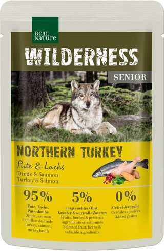 Zestaw promocyjny 6 szt. - 15% RENA Wilderness senior indyk, łosoś 100g