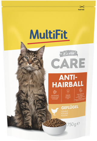 Zestaw promocyjny 2 szt. - 20% MultiFit Care Anti Hairball Kurczak 750g