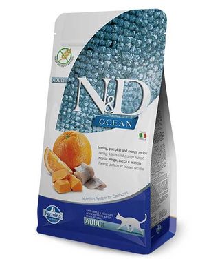 Zestaw promocyjny druga sztuka - 50% N&D Ocean Adult Śledź , Dynia ,Pomarańcza 300g